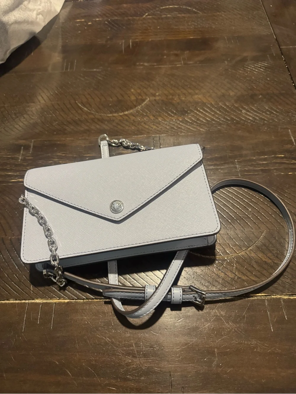 Michael Kors Light Blue Crossbody Chain Wallet